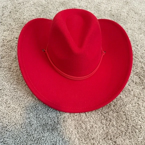 Classic Red Women's Cowboy Hat - Picture 4 of 5